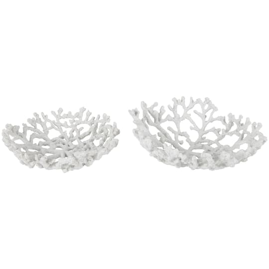 White Coral Textured Decorative Bowl Set